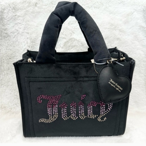 Juicy Couture Handbags - Juicy Couture Black Mini Tote with Crystal Script Logo